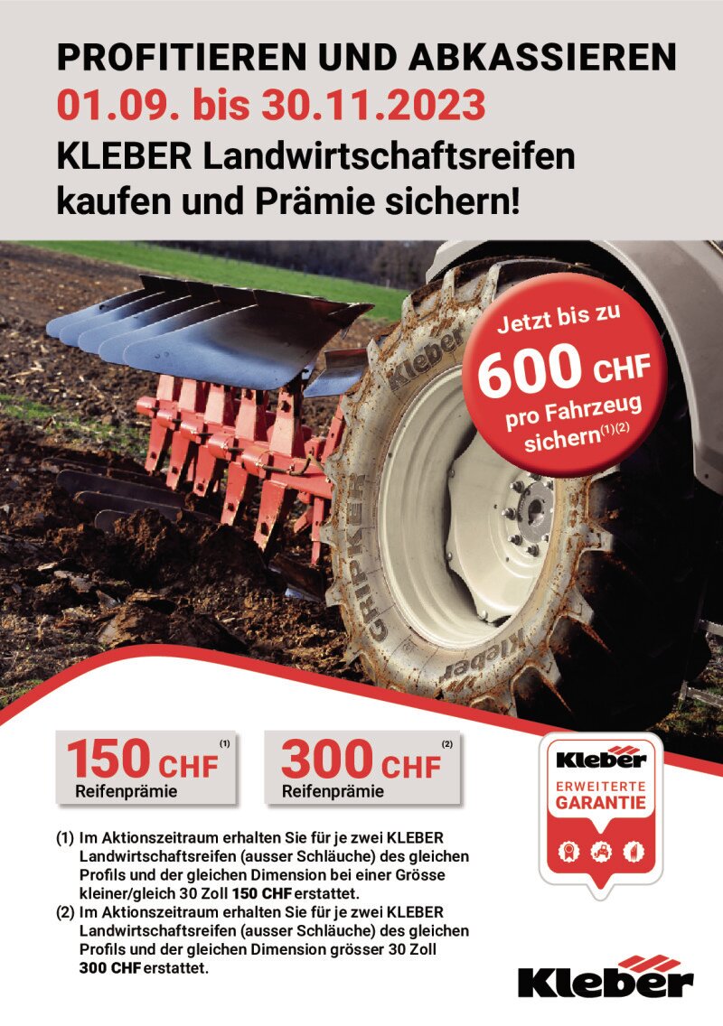 Kleber Landwirtschaftsreifen Aktion